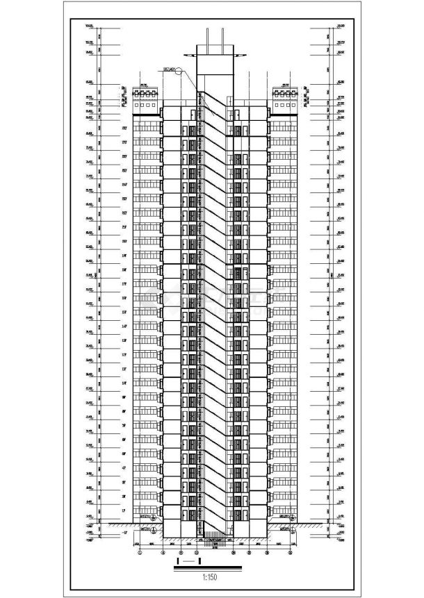 某地区小区多层住宅楼CAD平面图-图一