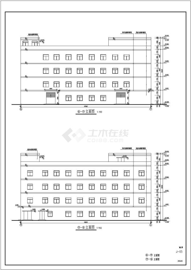 某地区工业厂房建筑图（共4张）-图一