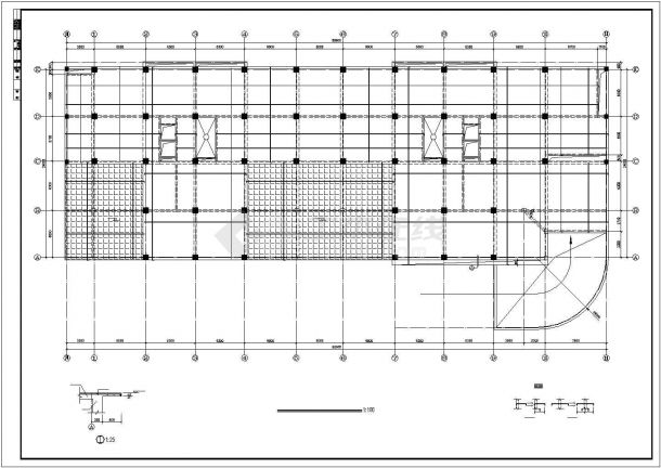 某框架筏板基础住宅结构设计图-图二