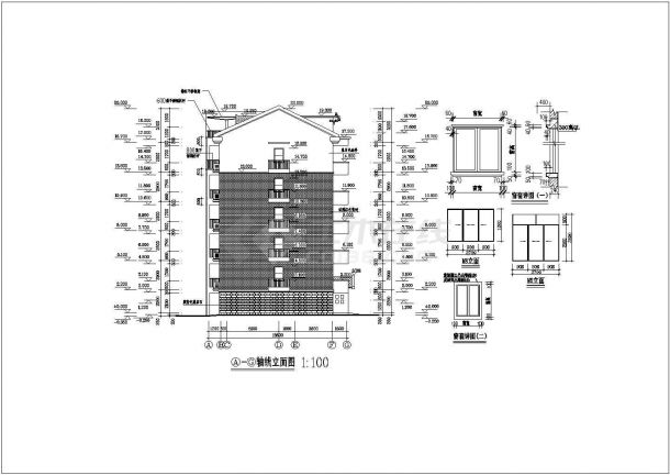 某地六层住宅楼建筑设计图（共13张）-图二