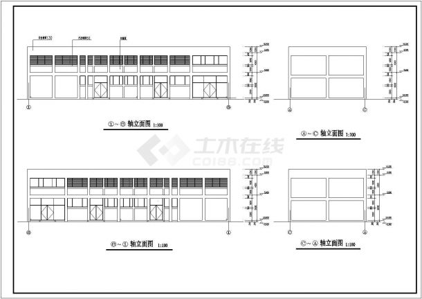 某工厂动力车间建筑施工图（共5张）-图一