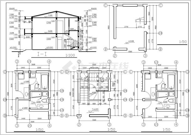 某地二层简单别墅建筑设计图（10.8*10.5）-图一