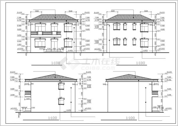 某地二层简单别墅建筑设计图（10.8*10.5）-图二