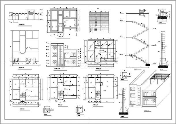 某地三层自由住宅平房建筑设计图（长12.3米 宽10.768米）-图一