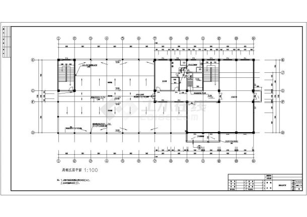 一套典型的办公楼建筑图（共13张）-图二