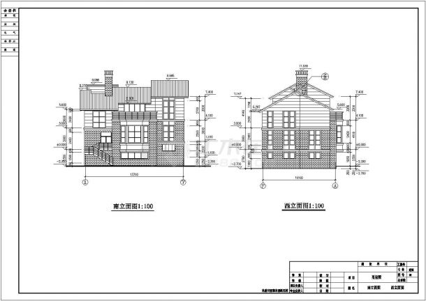 【浙江】某地私人别墅建筑设计施工图纸-图一
