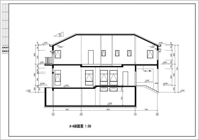 某地二层双拼别墅建筑设计图（长15.96米 宽12.36米）_图1