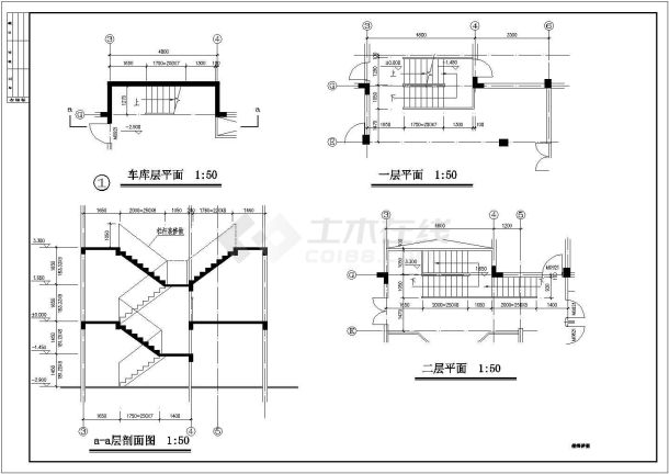 某地带地下室欧式别墅建筑图（共9张）-图二