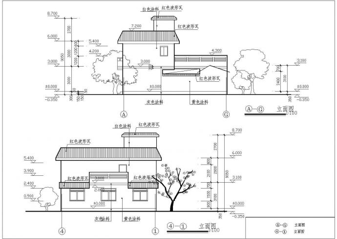 某二层农村住宅建筑设计图（长12.54米 宽11.34米）_图1