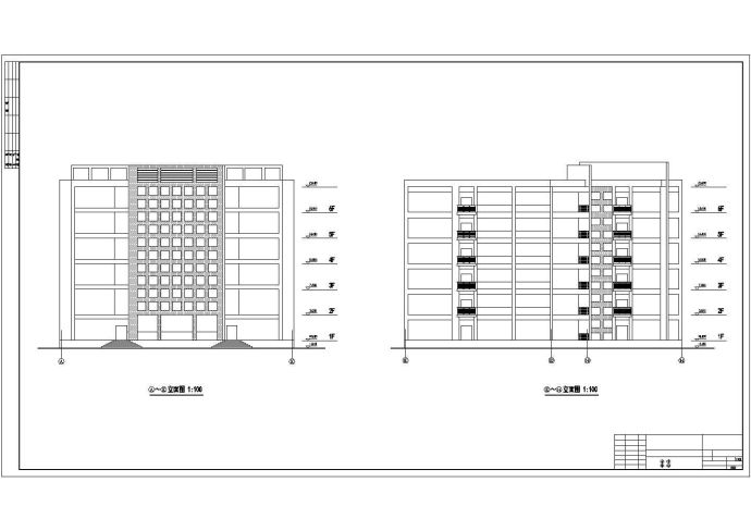 某中学教学楼建筑设计图（共14张）_图1