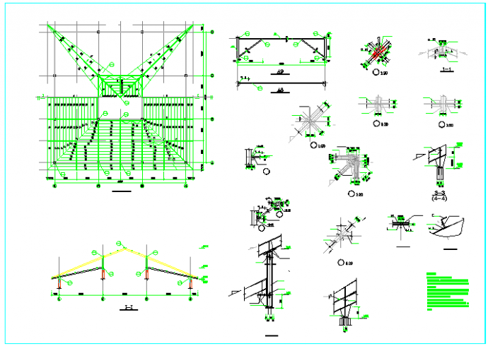 某地纪念馆钢结构建筑设计施工图纸_图1