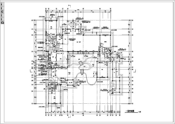 某地大型中国古典别墅建筑施工图-图二