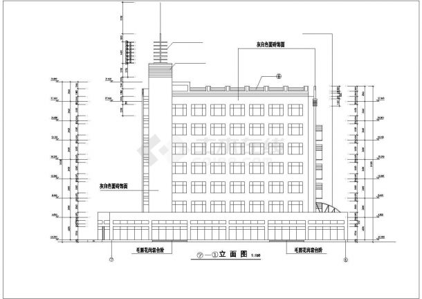 一套宾馆商住楼建筑图-图二