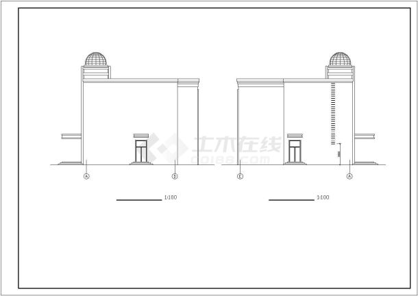 某农村小学教学楼建筑设计图（共8张）-图一