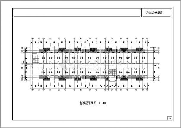 【江阴市】某中学学生公寓设计规划图-图一