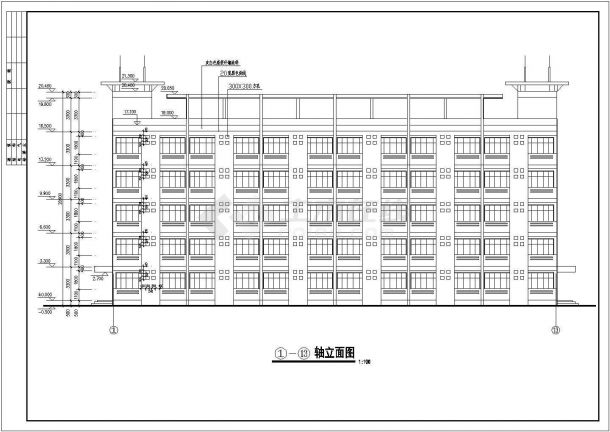 【台州市】某中学宿舍楼建筑施工图-图二