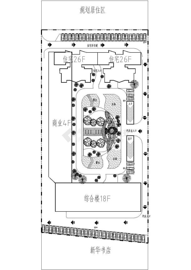 某地小型城市综合体汇聚高层商业整套CAD规划图-图一