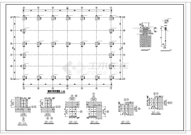 某工业园轻型钢结构厂房建筑合计CAD施工图-图一