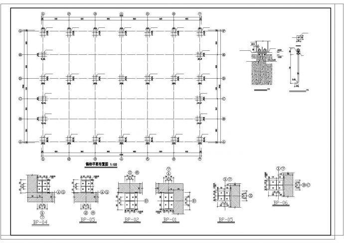某工业园轻型钢结构厂房建筑合计CAD施工图_图1
