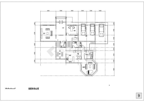 某住宅区一整套现代风格别墅建筑设计CAD施工图-图一
