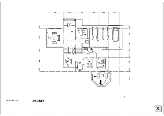 某住宅区一整套现代风格别墅建筑设计CAD施工图_图1