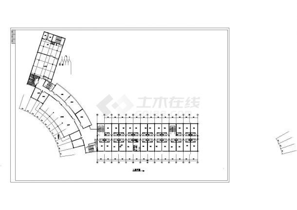 创意型宾馆建筑设计CAD施工图纸-图一