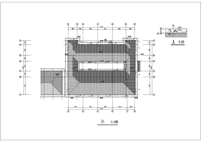 中学艺术楼建筑施工平立面CAD参考图_图1