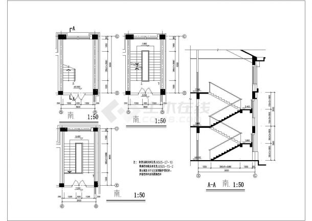 中学艺术楼建筑施工平立面CAD参考图-图二