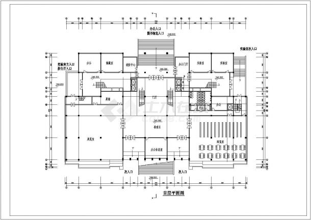 学校教学楼建筑CAD平面图-图一