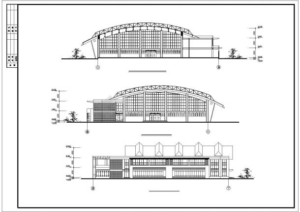 某学校体育馆建筑设计方案（共5张）-图二