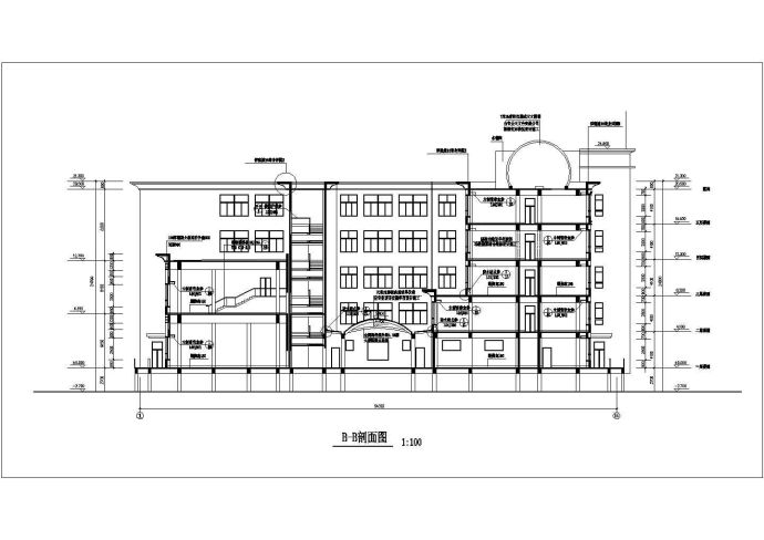 某中学多层综合楼建筑CAD布置图_图1