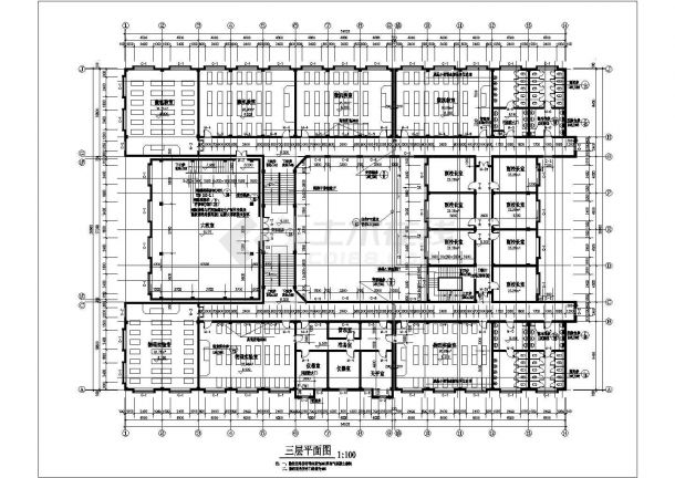 某中学多层综合楼建筑CAD布置图-图二