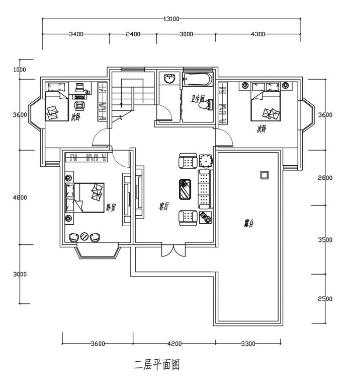 某地造20平米新农村住宅户型设计方案图_图1