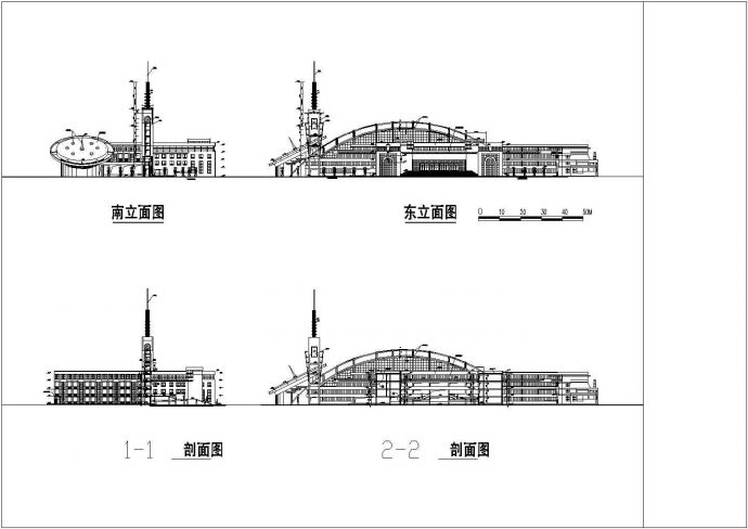 【台州】白云小学四层建筑平立剖面设计方案图_图1
