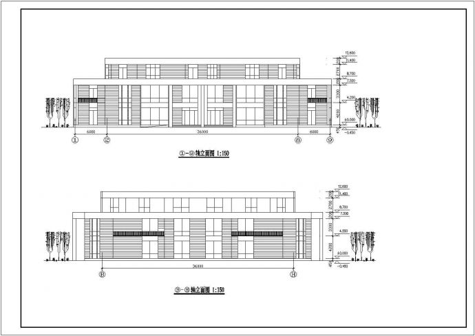 某会所建筑施工设计CAD图纸_图1