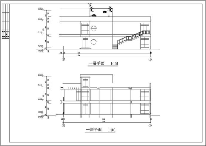 某地小型会所建筑CAD方案设计图_图1