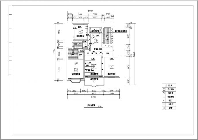 某现代室内装修设计施工CAD图_图1