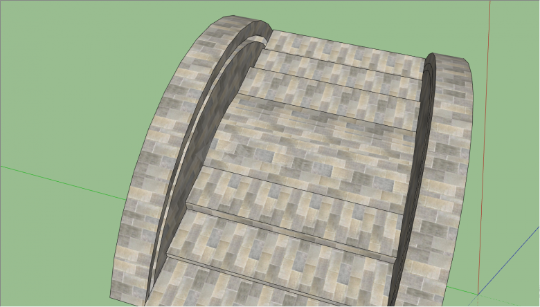 弧形的带有石头砌成的大桥su模型-图二