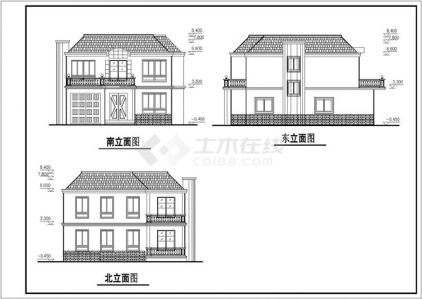 【上海】某二层别墅建筑设计施工图-图二