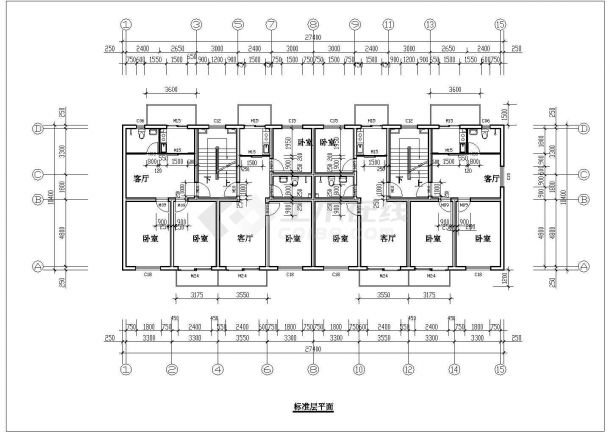 阁楼住宅建筑设计CAD全套施工图-图二