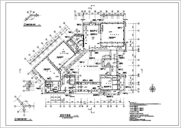艺术楼四层建筑施工设计方案图（含设计说明）-图二