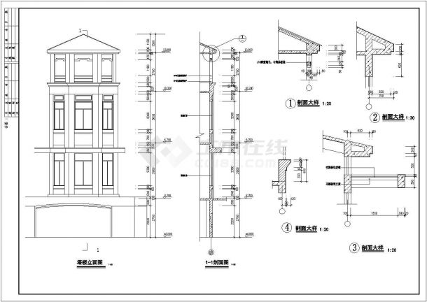 公爵B型别墅方案全套图（CAD图纸）-图二