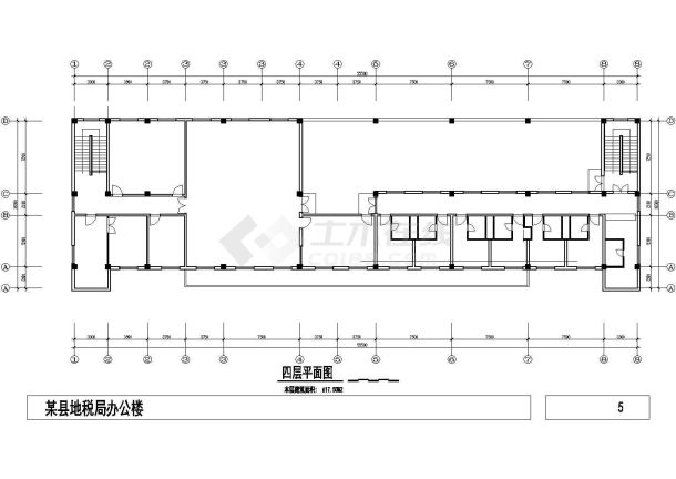 某地经典小型办公楼建筑设计CAD施工图-图一