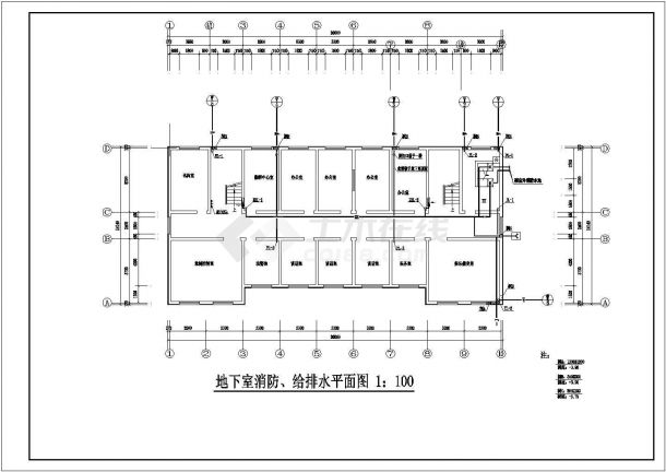 新疆某区办公楼水暖设计图-图二