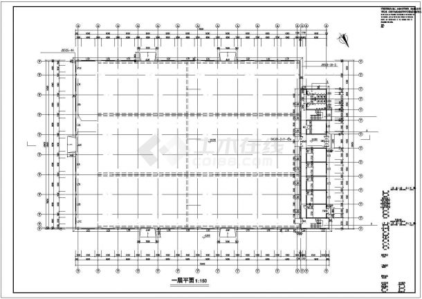 【江苏省】某厂房施工图设计图纸(带效果图)-图一