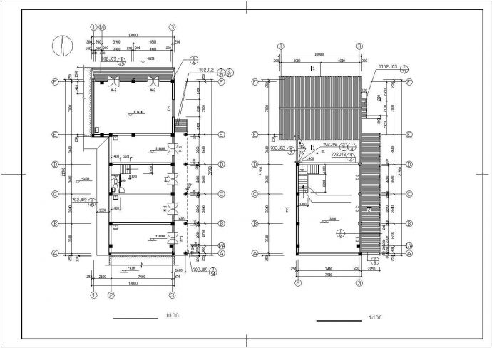 某二层仿古民居建筑结构设计cad施工图_图1