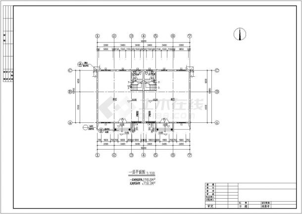 某三层双拼阁楼别墅建筑设计图（长18.2米 宽10.3米）-图二