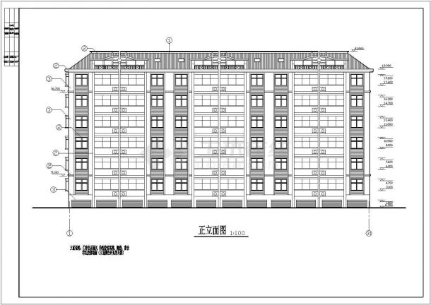 某现代化六层住宅建筑图（共7张）-图一