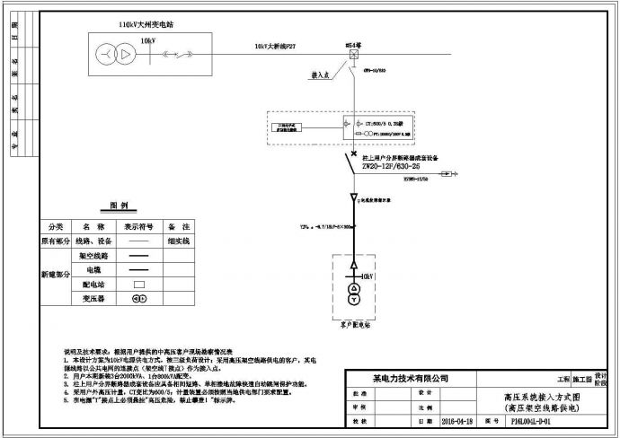 某工程项目高低压配电设计图纸_图1