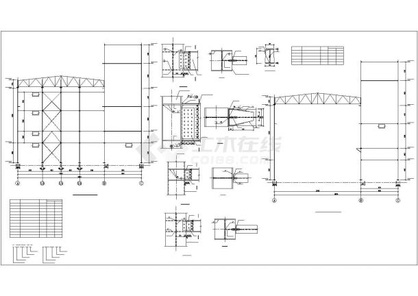 框排架厂房结构设计图CAD参考图-图二